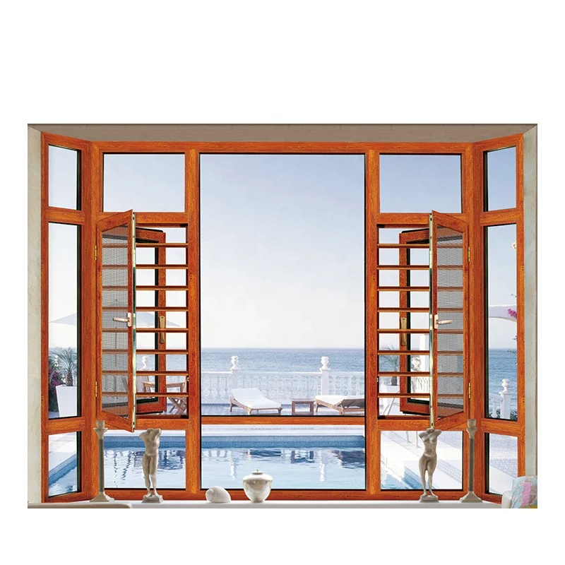 
Guangzhou Manufacturer Three-layer glass stainless steel casement window round top casement window 