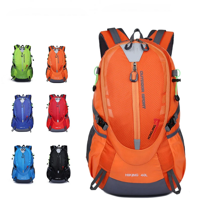 

Wholesale outdoor bag pack custom logo 40l waterproof climbing hiking bag trekking backpack