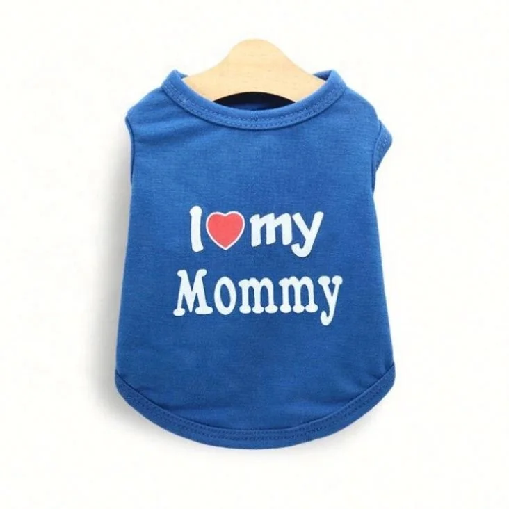 

Lovely Mommy Dady Letter Pattern Vest Hoodies For Pet Dog Summer Clothes, Picture