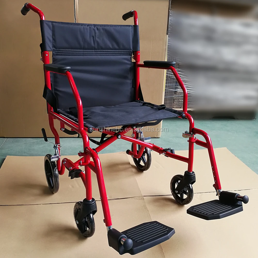 Drive Medical Hospital Folding Steel Transport Wheelchair For Disabled