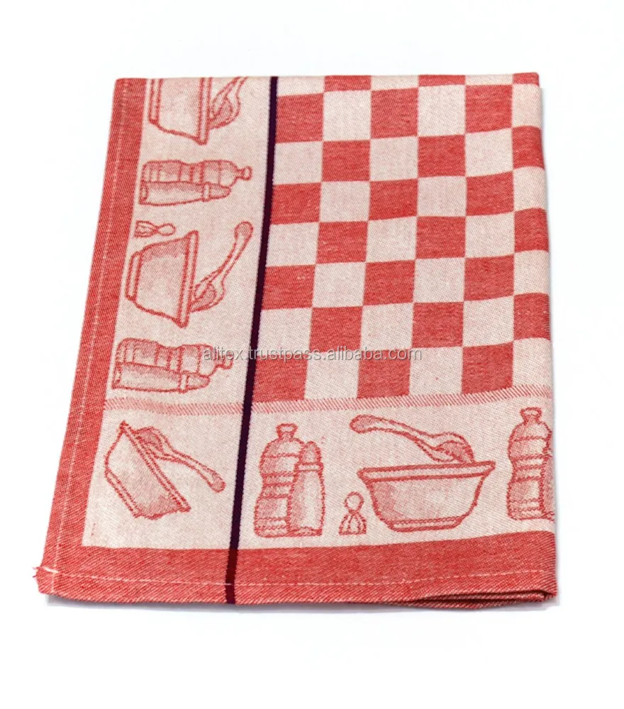 100 Cotton Jacquard Kitchen Towels Super Absorbent,50x70 Cm,80 Grams