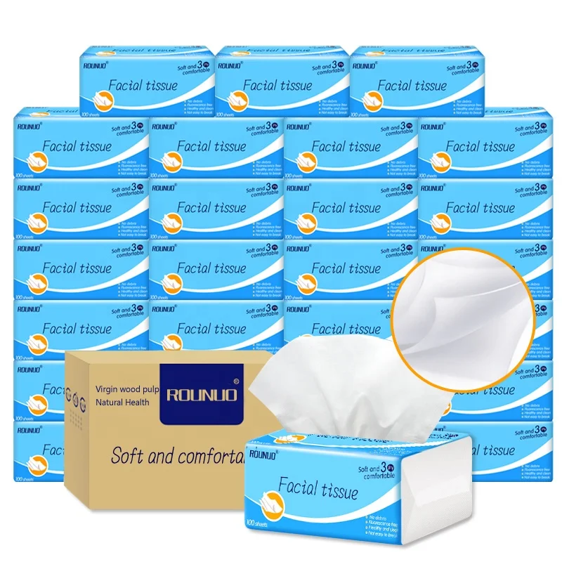 

Soft pack OEM logo private label tissue paper and facial tissue for household