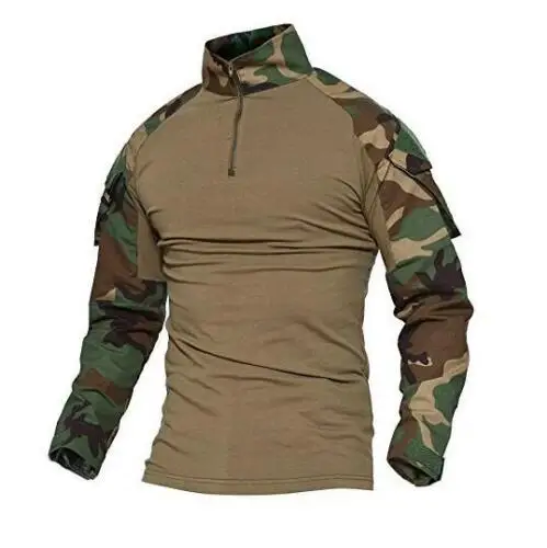 
Men Army Military Shirts Airsoft Tactical Combat Shirt Pullover T-Shirt Jungle Camo 