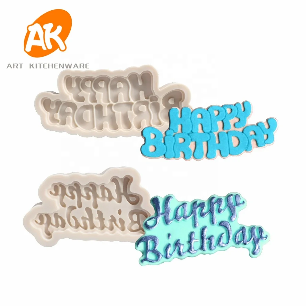 

AK Custom 3D Silicone Fondant Molds for Birthday Cakes Decorating Tools Chocolate Candy Moulds, White,pink or random