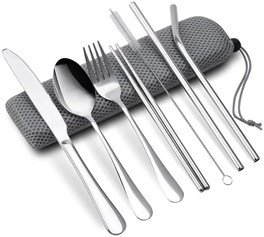 Eco Portable Camping Travel Silverware Stainless Steel Cutlery Flatware