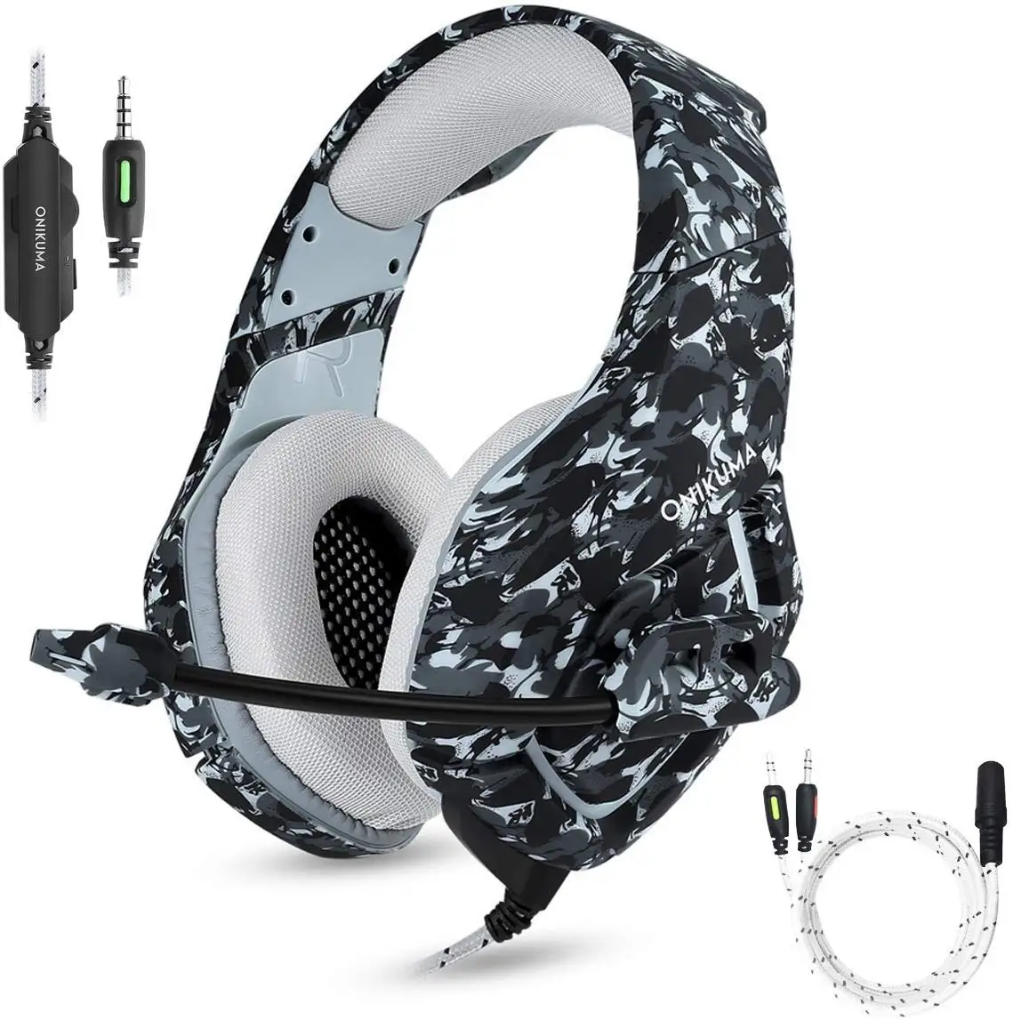 

ONIKUMA K1b Camouflage PS4 Headset Bass Gaming Headphones Game Earphones Casque with Mic for PC Mobile Phone New Xbox One Tablet