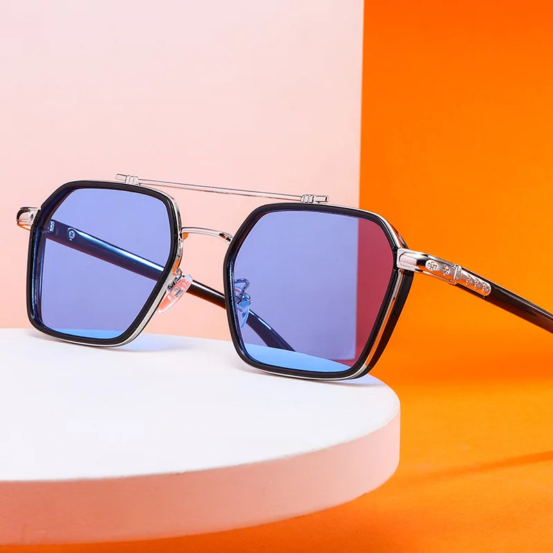

Classic Double Beam Mens Sunglasses Luxury Custom Shade Sun Glasses Trendy Big Square Sunglasses 2022 Men