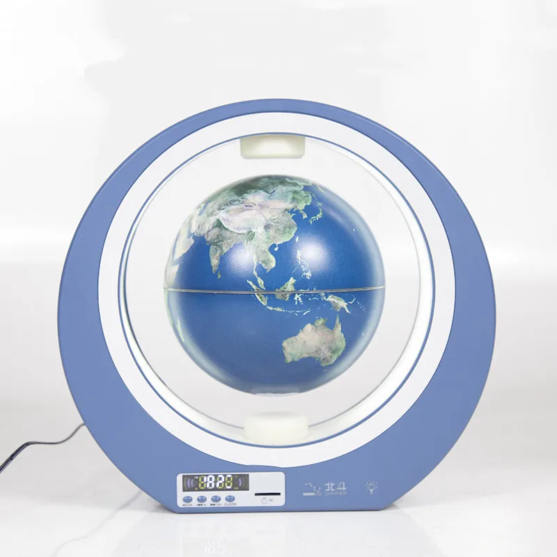 Dipper dark blue 6 Inch Magnetic Levitation Globe Lighting Earth Globe with digital Clock blue-tooth speaker world globe