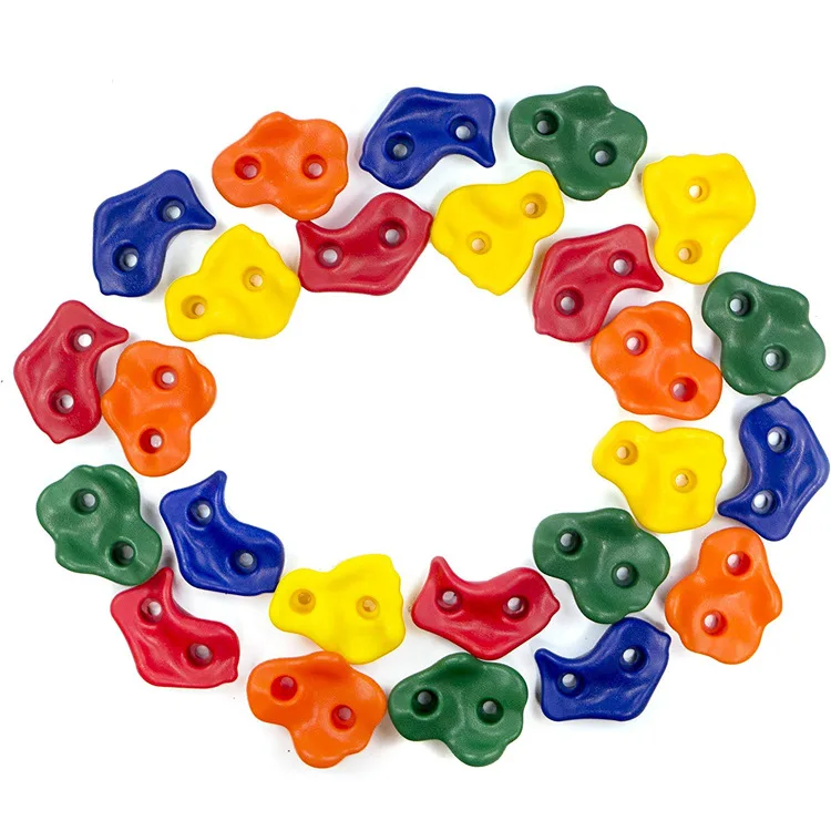 

Eco-friendly Outdoor Indoor Children Rock Climbing Holds Mounting Climbing Stones for Rock Wall Hardware Included, Red,green,blue,yellow,orange