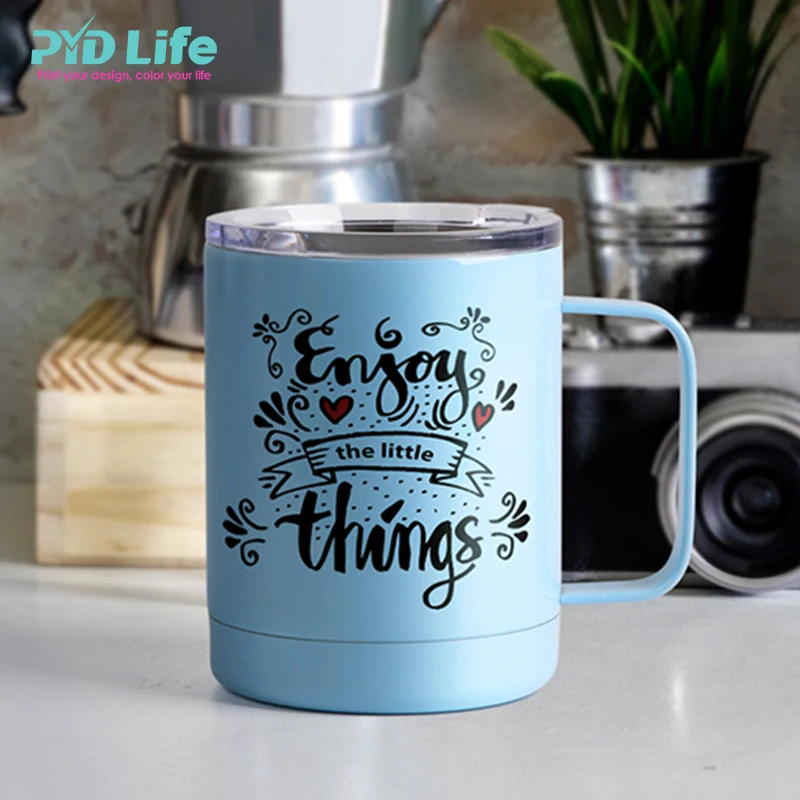 

PYDLife Double Wall Stainless Steel Coffee Mug With Lid, Colored