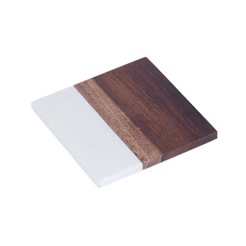 

Wood and Marble Drinks Coasters Set Square Marble Coaster, White