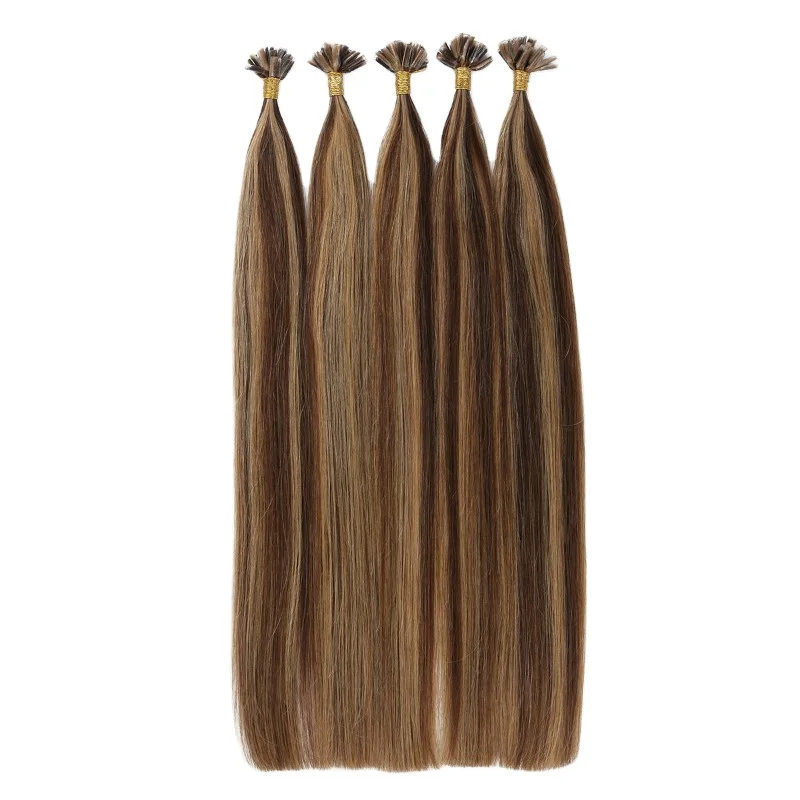 

Factory Supplier Double drawn thick end India hair extensions u tip hair extensions for white women