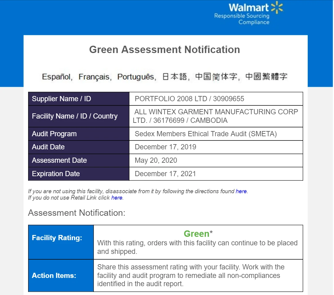 
sportswear factory profile from Cambodia WCA approved factory SMETA BSCI GRS factory 