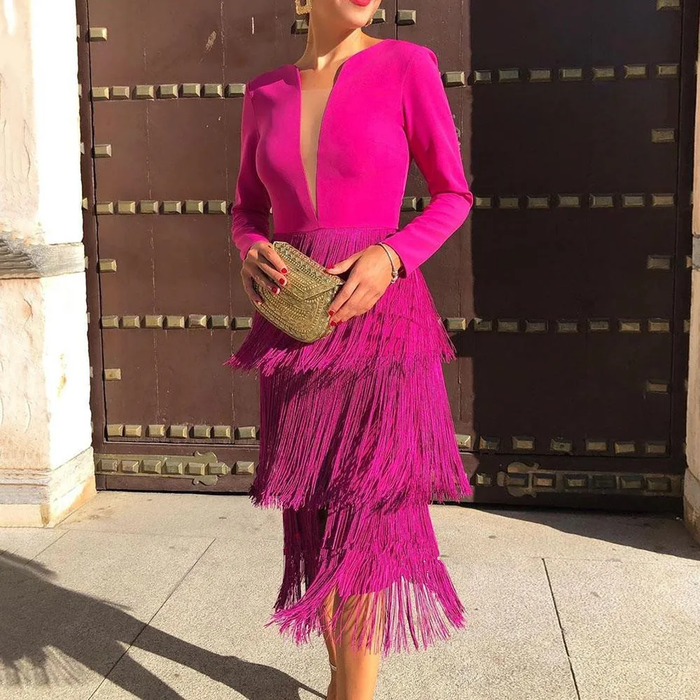 

New Fashion Women Straps Dress Tassels Glam Party Dress Fringe Flapper Costume Dress, Customer