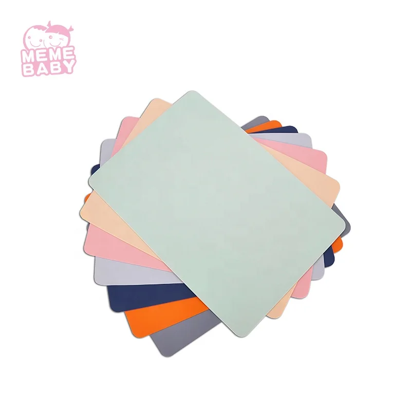 

Coloring Washable Dining Table Printed Baby Infant Toddler Kids Silicone Placemats Food Grade BPA Free Custom Eco Friendly, Orange, cream, green, dark blue, grey, light grey, pink, customized
