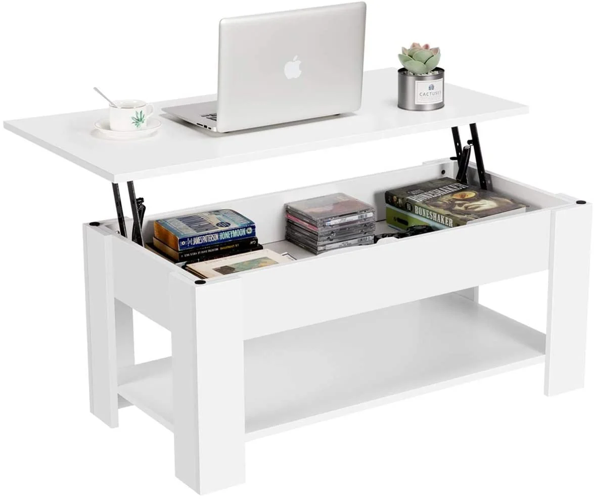 
Free Shipping Folding Lift Up Top Coffee Table With Hidden Compartment and Storage Shelf Great for Living Room 