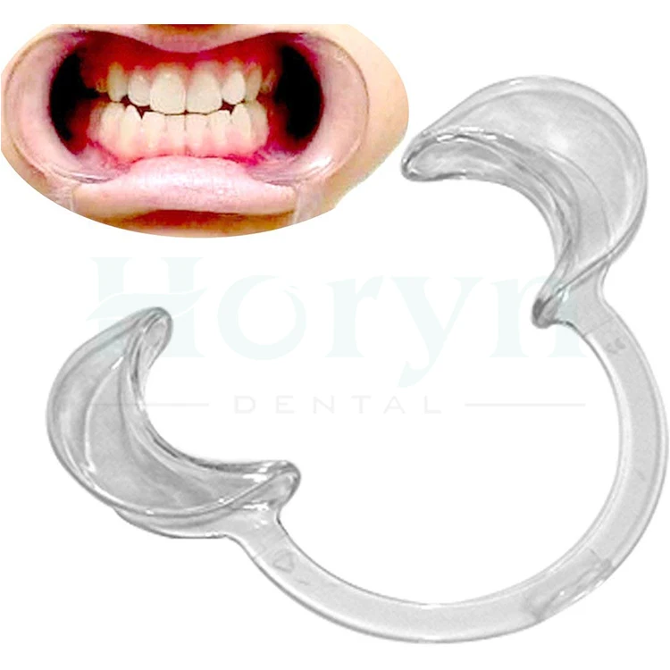 

C-Shape Teeth Whitening Dental Cheek Retractor, Autoclavable Dental Mouth Opener, Blue white