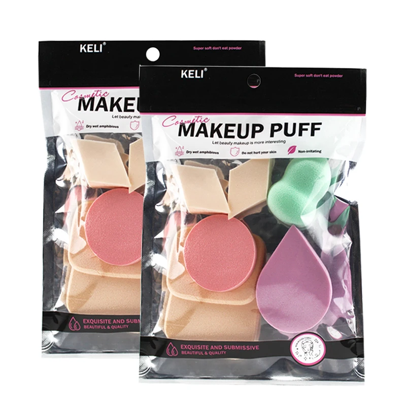 

7 in 1 mix color and shape cosmetic making tools for sponge set puff makeup remove
