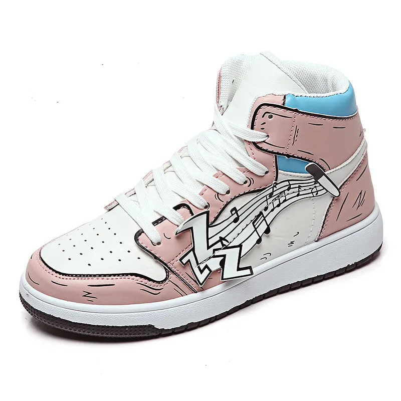 

Dropshipping Pikachu Fashion Hard-wearing Anime High Top Running Shoes 3D Women Skateboard Shoes, Black, yellow, pink, blue