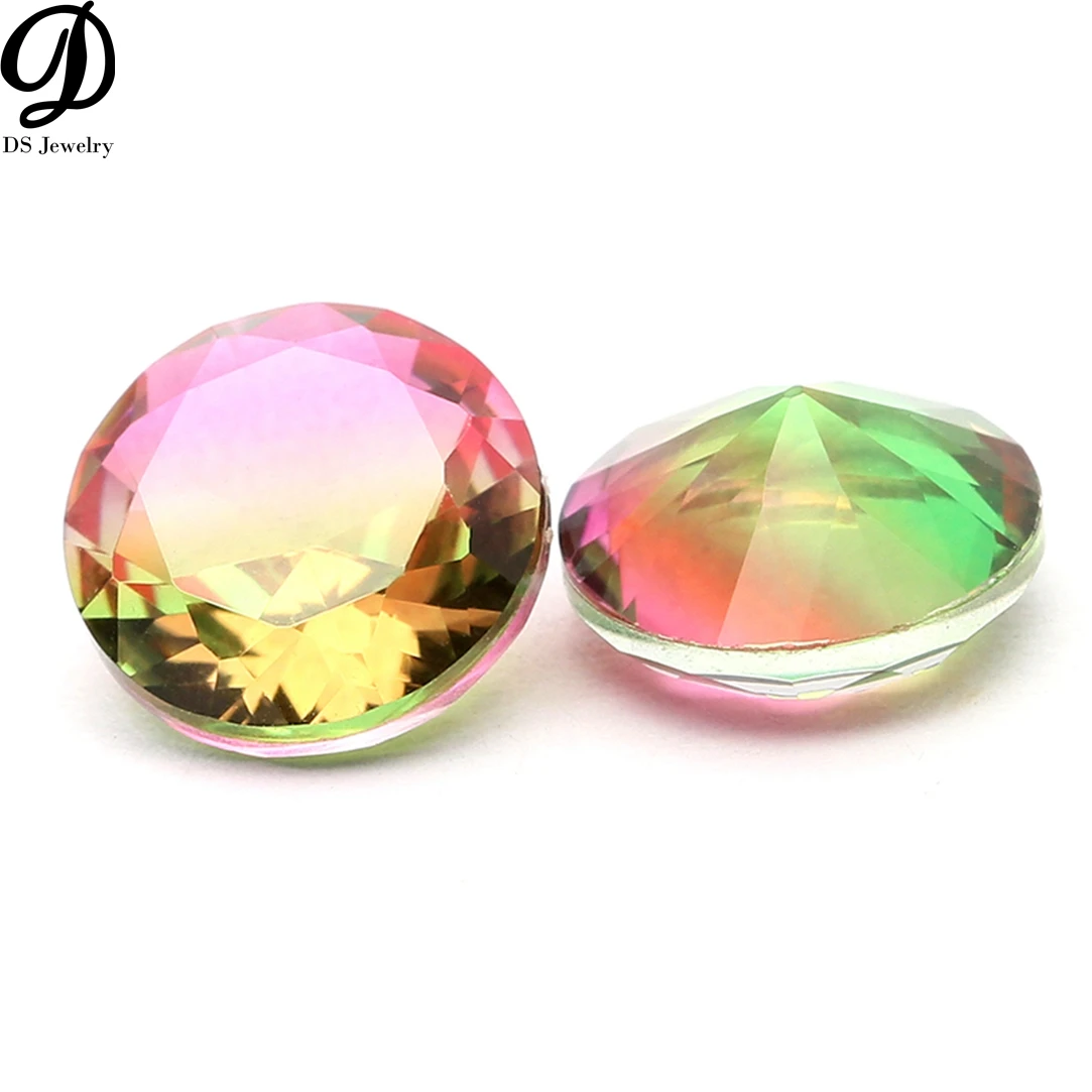 

Wholesale synthetic Tourmaline gems BX40 color gemstone Watermelon Tourmaline