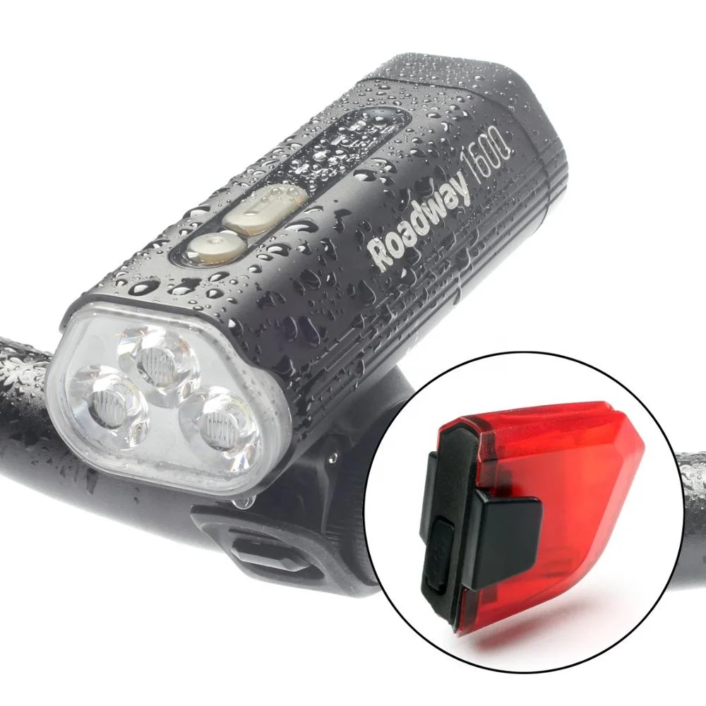 

New Arrivals 2020 bicycle light front 1600 Lumen Bike Tail light Rechargeable, Black