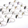 natural faceted stone Wholesale Lot 50 Pc 925 Silver Overlay Pretty Ring