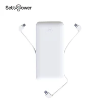 

New mobile power supply 10000mAh with AC plug and 3 built-in cable mobile power supplies settpower RSQ3-A