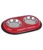 Ski Group Of Stainless Steel Silver double Dinner Sets For Cats