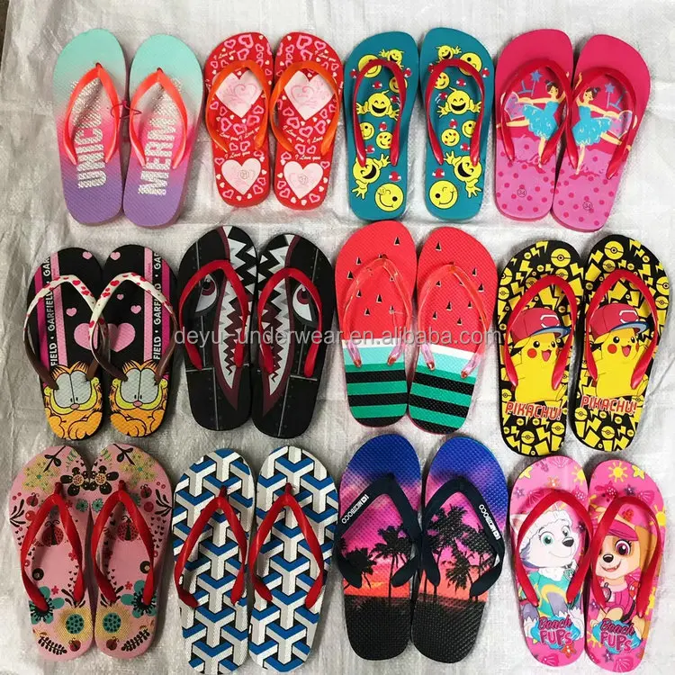 

0.34 Dollar RZT002 Kids children's slippers Ready Stock Fast Ship Mix Prints Mix Size 25-36