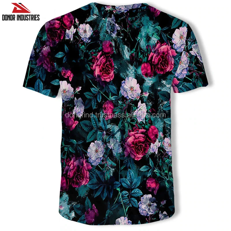 Pink Floral Sublimation Hibiscus  Maternity Women's Short Sleeve Top S M L XL