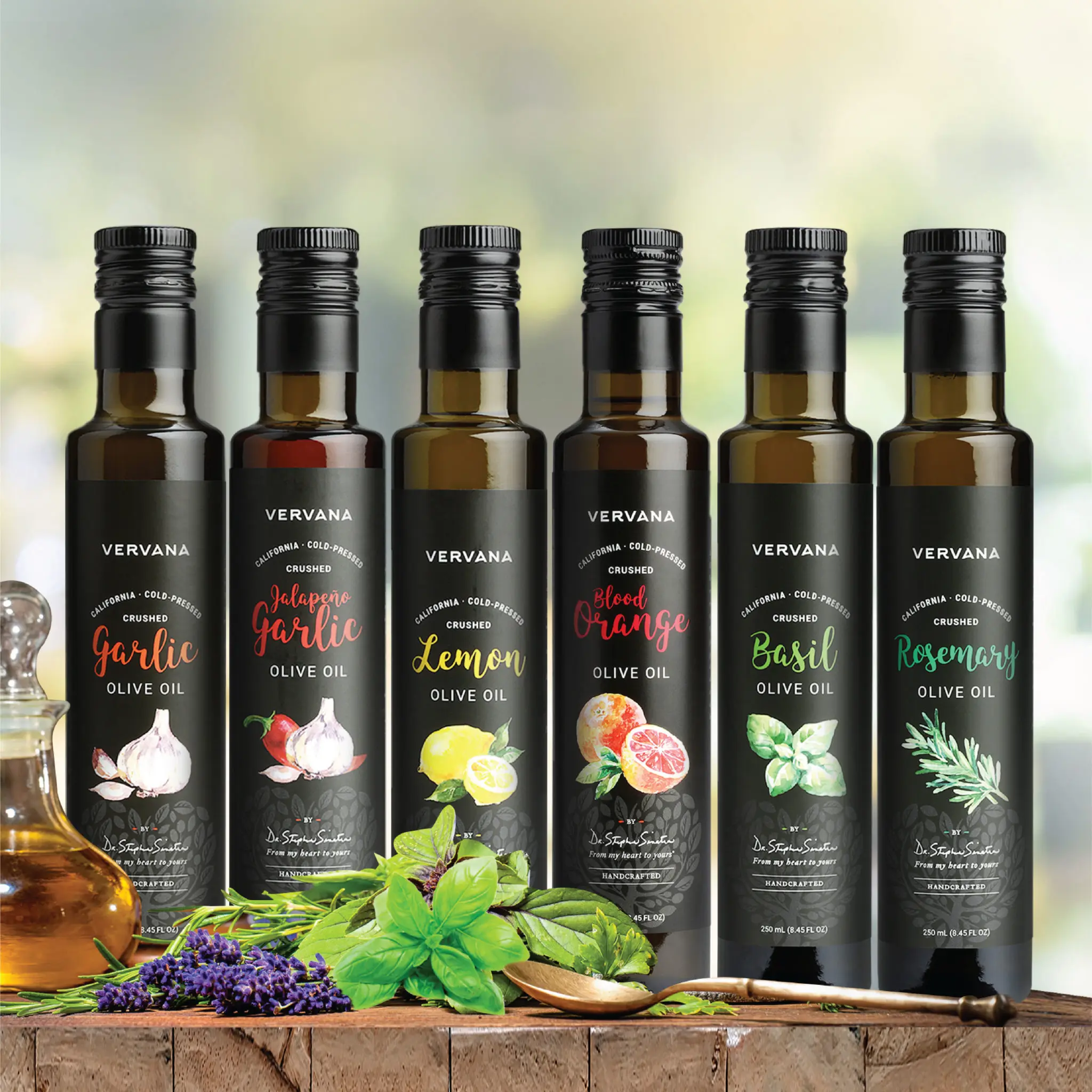 
Premium Quality Vervana California Cold-Pressed Crushed Blood Orange Flavored Olive Oil 250 ml (8.45 FL OZ) 