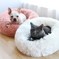 

Best Selling Products Custom Luxury Comfortable Pet Sofa Cushion Dog Round Bed Indoor Large Donut Cuddler Dog Beds Furniture