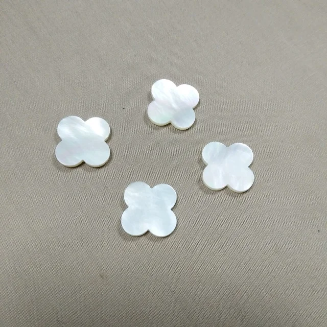 

Custom Good Quality White MOQ Four Leaf Clover shape nature loose stone sheet Natural mother of pearl sheet