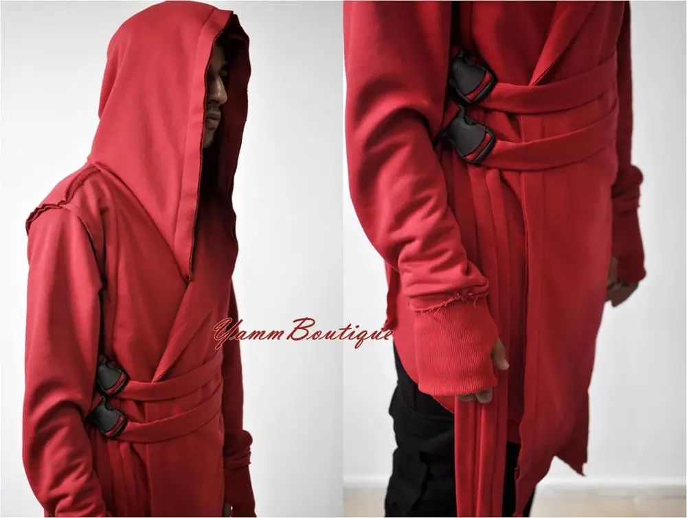 
NEW Hooded Asymmetrical Men Coat, Cyberpunk 77 Gothic Black Long Jacket, Post Apocalyptic Assassins Cosplay Futuristic Oversized 