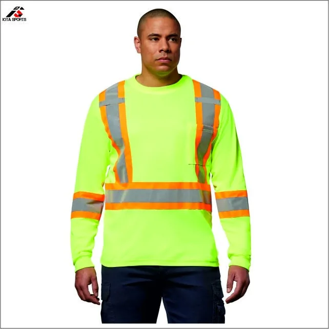 Wholesale Cheap Long Sleeve Safety T Shirts High Visibility Reflective