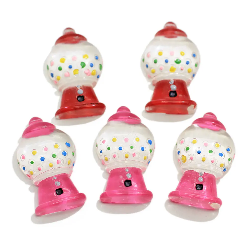 100Pcs Resin Gumball Machine Cabochons Cute Flatback Candy  Gum Machine Craft Girl Hair Bow Center Kids Crafts Making DIY