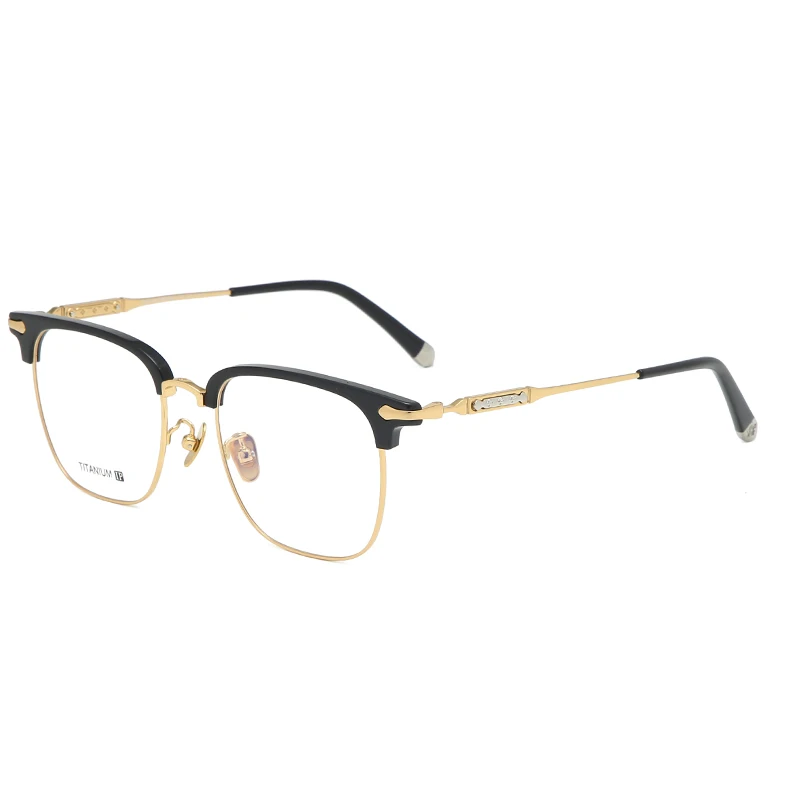 

Wholesale optical eyeglasses frame glasses metal and acetate combination with metal quality hinge optical frames