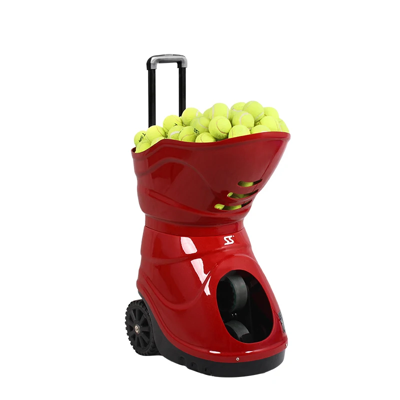 

SIBOASI T1600 tennis ball feeder training machine with battery included remote from factory, Black/red