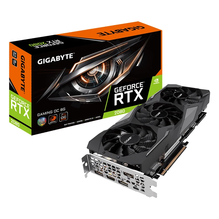 

GIGABYTE NVIDIA GeForce RTX 2080 GAMING OC 8G Graphics Card with GDDR6 WINDFORCE 3X Cooling System with Alternate Spinning Fans