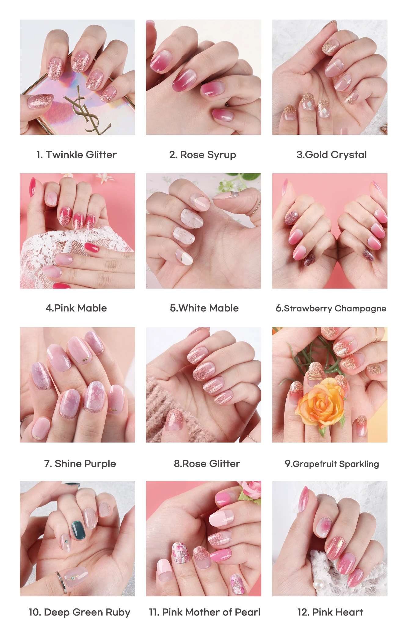 3d Gel Toe Nail Sticker Champagne Glitter made In Korea Oem Available Buy Pedicure Manicure