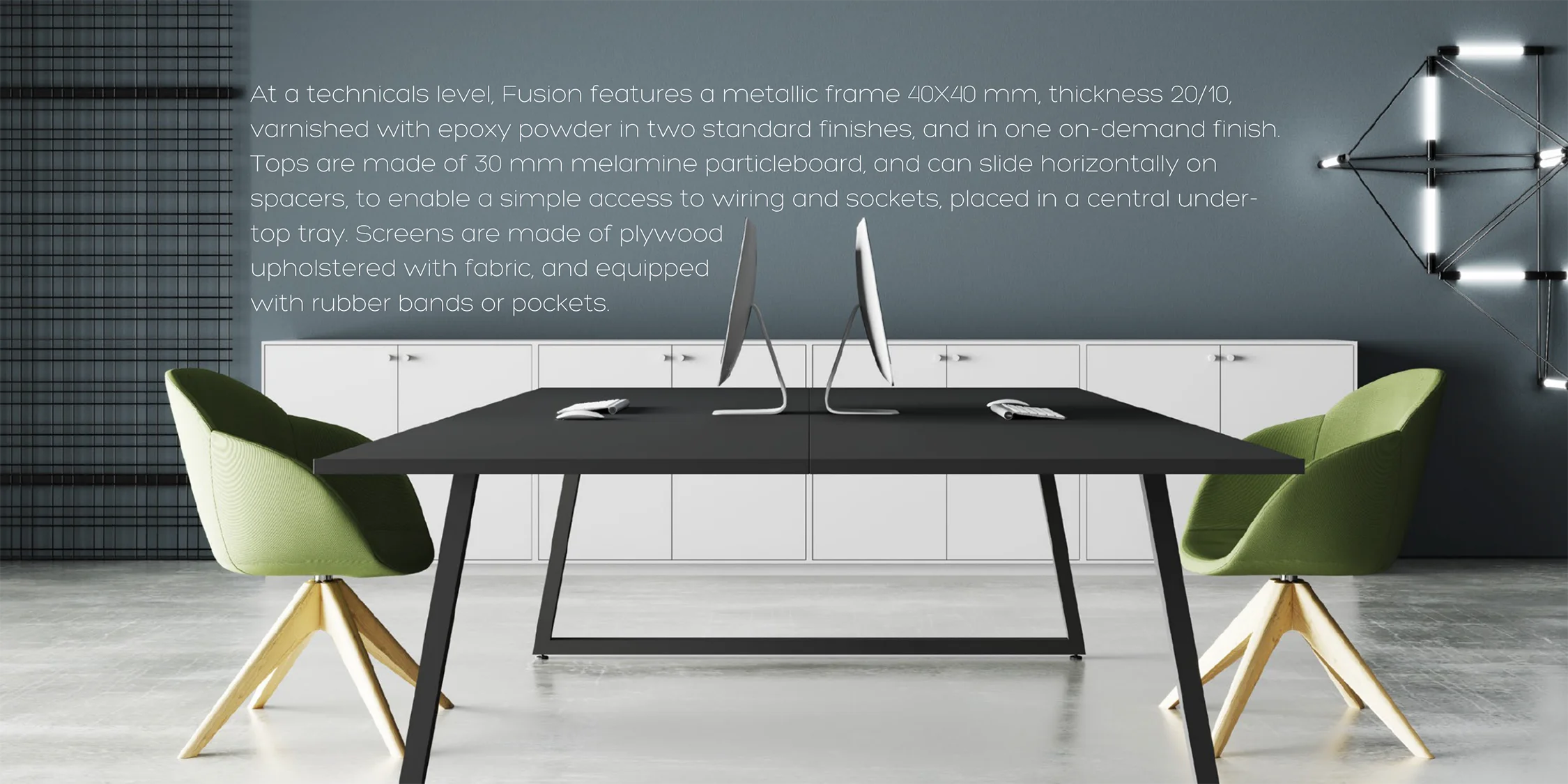 Italian Design Operative Desk For Screens In High Quality Wood In
