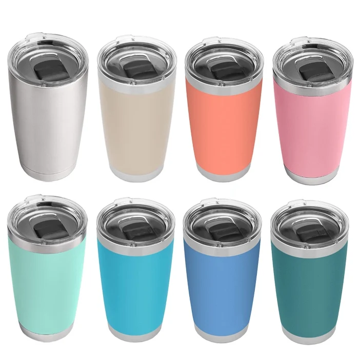 

20oz Vacuum Insulated Stainless Steel Coffee Mugs Double Wall Coffee Cup Thermos Tumbler Cups in Bulk with Lids and Straws