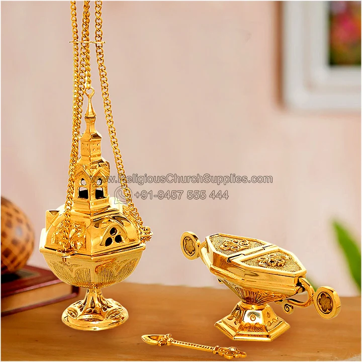 Censers And Boats 22188 Buy Brass Censer Burner Christian Church Thurible Incense Burner