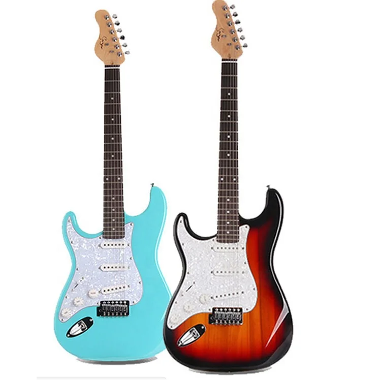 

Wholesale Cheap Left Handed Lucky Star Stringed Musical Instrument Sonic Blue Neck 22 Fret Electric Guitar For Sale Beginner