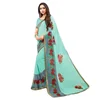 Superb Sea Green Georgette Printed Casual Wear Saree