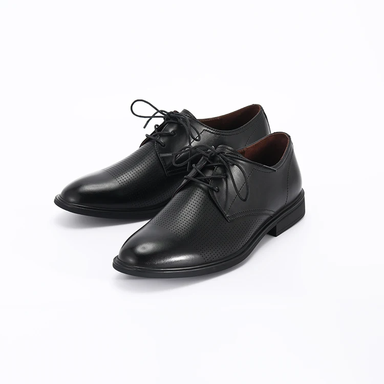 

Latest official genuine leather dress men male lace up large size oxfords casual formal black business shoes