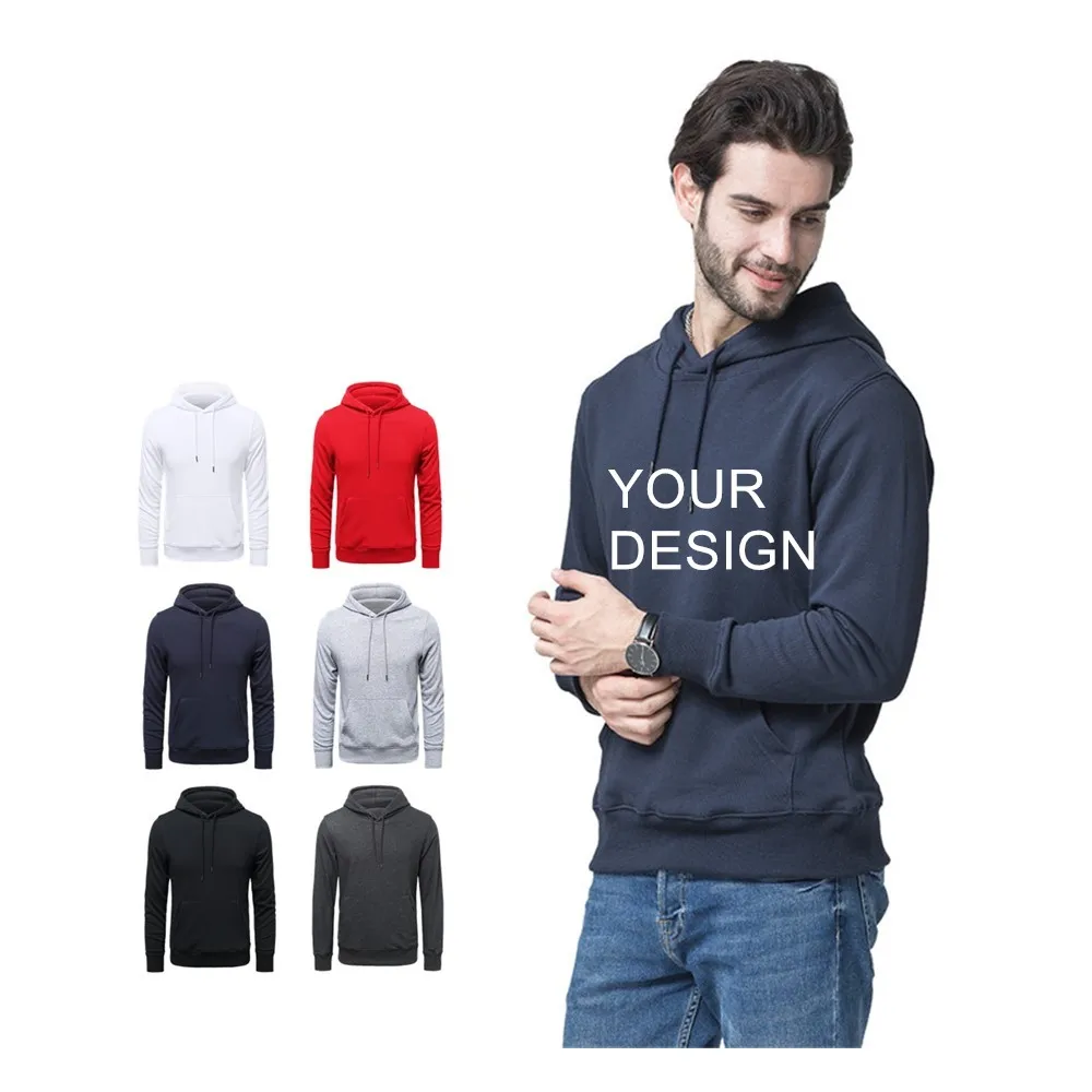 

Wholesale 100% cotton custom logo pull over hoodie hoodies for man, Customized color
