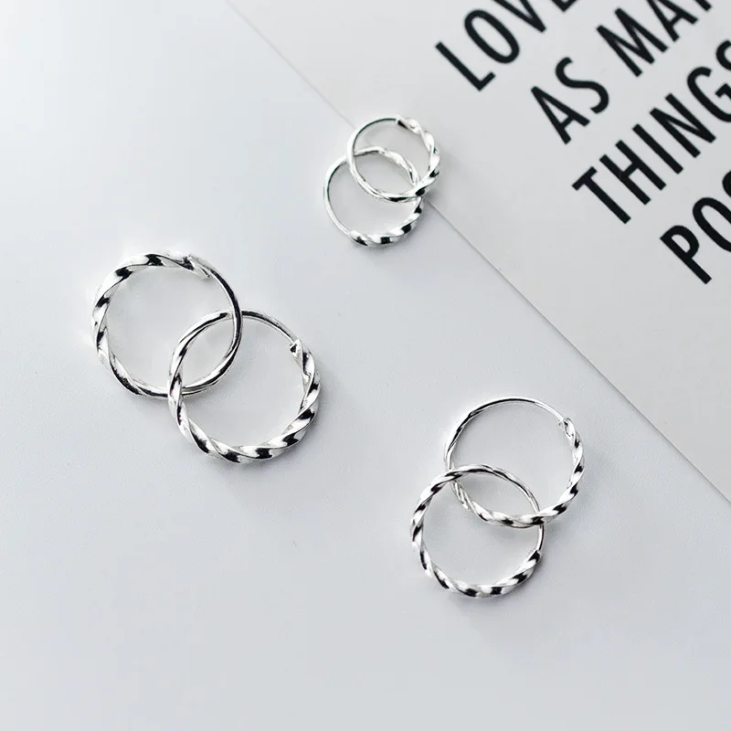 

E3859 Classical For 2021 Jewery Silver Girl Twist Creative Earrings