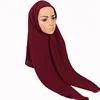 wholesale online solid plain color square bubble chiffon muslim square tudung silk scarf