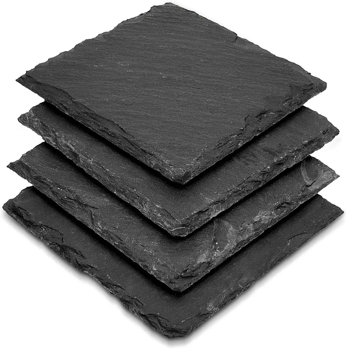 

natural square stone slate drink cup coaster black slate coasters